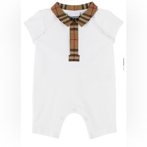 Burberry Baby White Jumpsuit - 6 Months